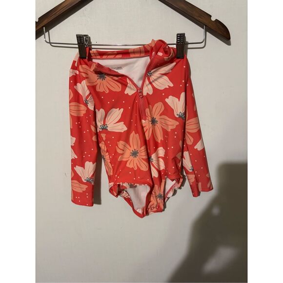 NWOT Simple Joys by Carters Toddler Girl Size 3T Coral Pink One Piece Swimsuit - Picture 1 of 4